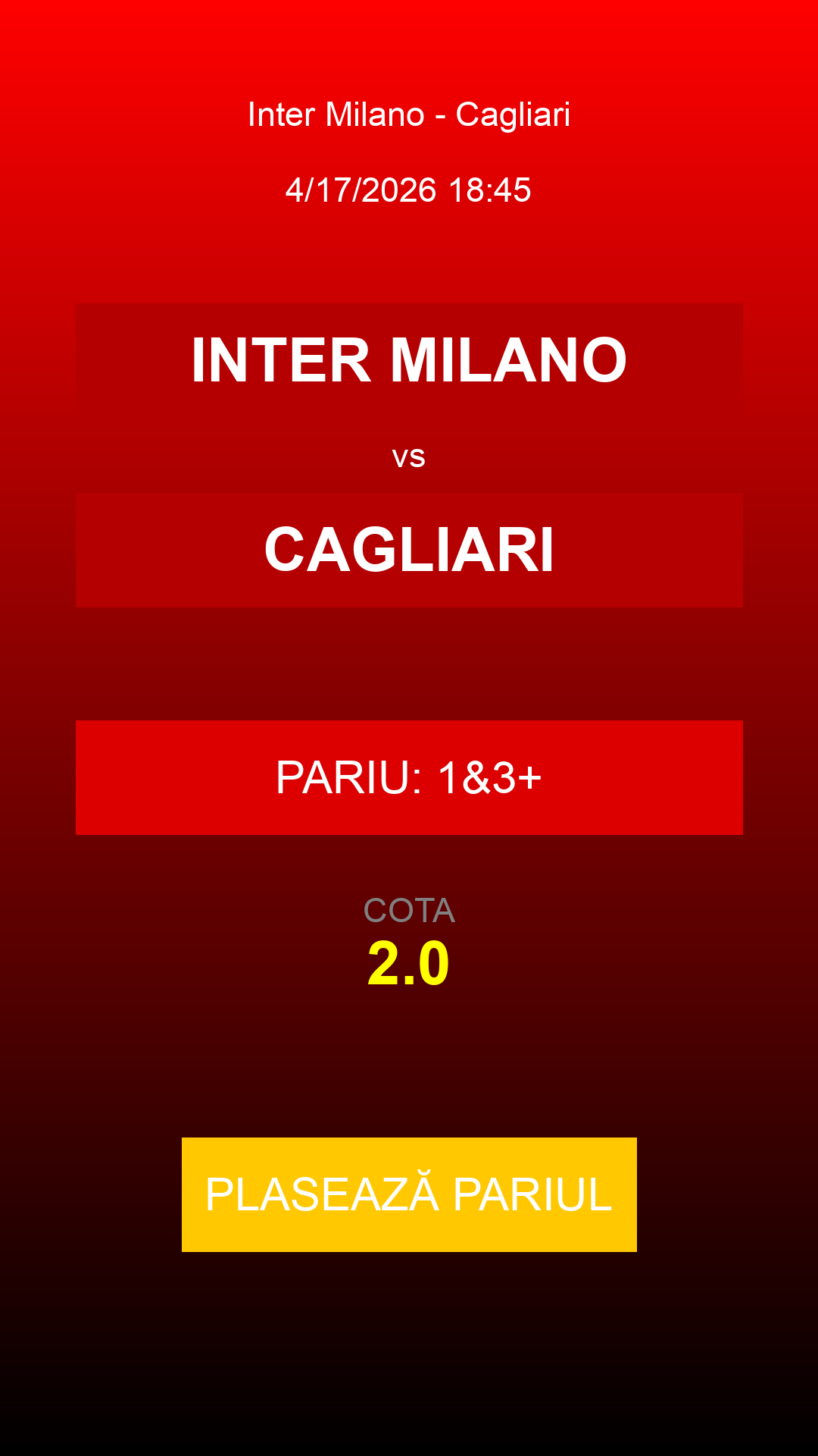 Bilet Inter Milano vs Cagliari