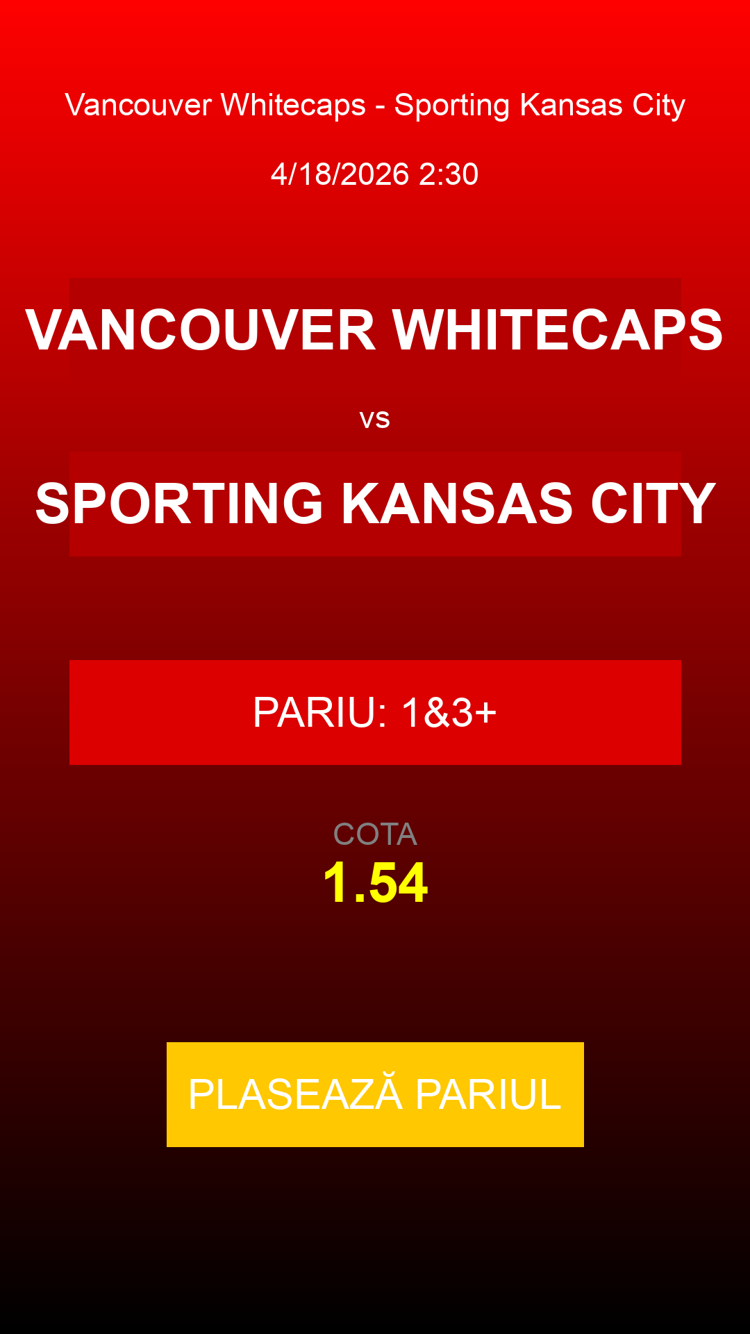 Bilet Vancouver Whitecaps vs Sporting Kansas City