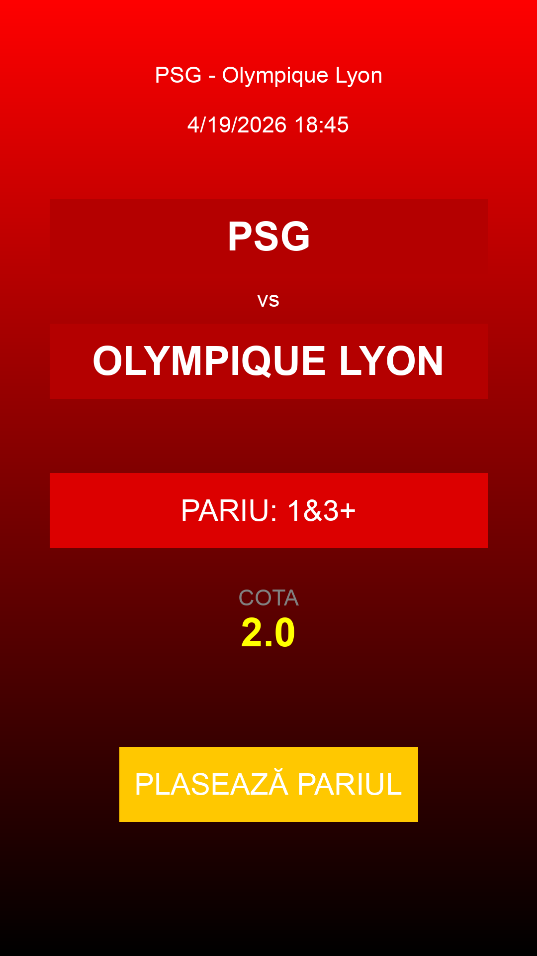 Bilet PSG vs Olympique Lyon