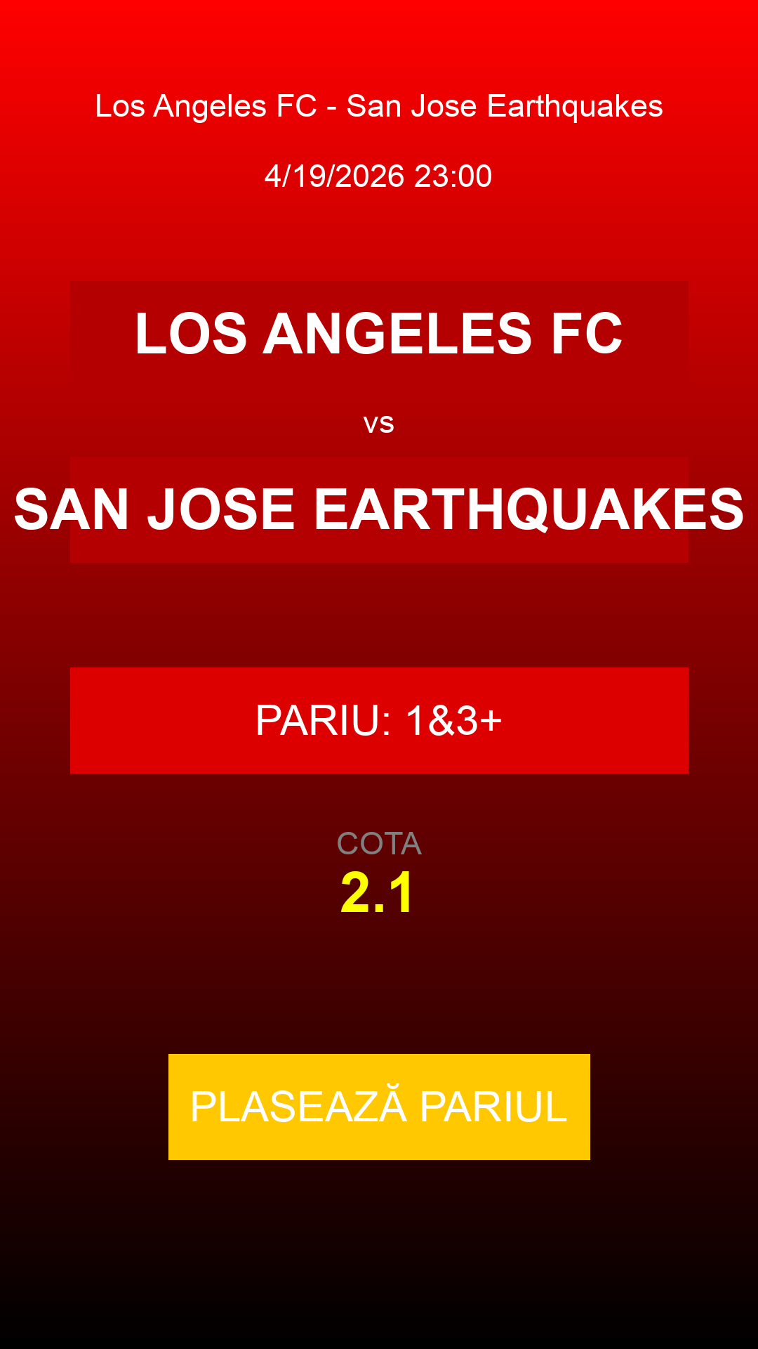 Bilet Los Angeles FC vs San Jose Earthquakes